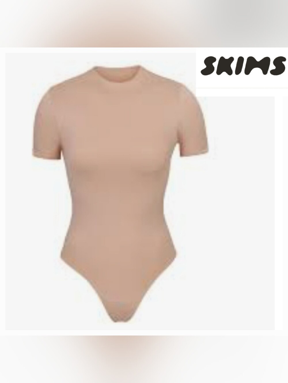 Skims Fits Everybody T-Shirt Bodysuit in Sand Nude Sz XXS NWT - Picture 2 of 11